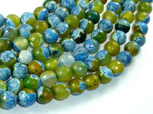 Agate Beads, Blue & Green, 10mm Faceted Round-Agate: Round & Faceted-BeadBeyond