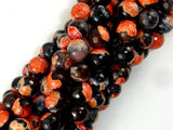 Agate Beads, Orange & Black, 10mm Faceted Round-Agate: Round & Faceted-BeadBeyond