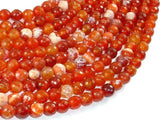 Fire Agate Beads, Orange & White, 8mm Faceted Round-Agate: Round & Faceted-BeadBeyond