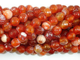 Fire Agate Beads, Orange & White, 8mm Faceted Round-Agate: Round & Faceted-BeadBeyond