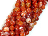 Fire Agate Beads, Orange & White, 8mm Faceted Round-Agate: Round & Faceted-BeadBeyond