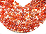 Fire Agate Beads, Orange & White, 10mm Faceted Round-Agate: Round & Faceted-BeadBeyond