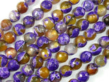 Agate Beads, Purple & Yellow, 8mm Faceted-Agate: Round & Faceted-BeadBeyond