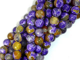 Agate Beads, Purple & Yellow, 8mm Faceted-Agate: Round & Faceted-BeadBeyond