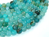 Light Blue Dragon Vein Agate Beads, 10mm Faceted Round-Agate: Round & Faceted-BeadBeyond