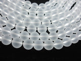 Matte Clear Quartz Beads, Frosted Quartz, 12mm Round Beads-Gems: Round & Faceted-BeadBeyond