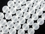Matte Clear Quartz Beads, Frosted Quartz, 12mm Round Beads-Gems: Round & Faceted-BeadBeyond