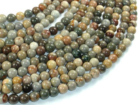 Silver Leaf Jasper Beads, 6mm Round Beads-Gems: Round & Faceted-BeadBeyond