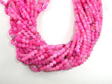 Frosted Matte Agate - Pink, 4mm Round Beads-Agate: Round & Faceted-BeadBeyond