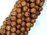 Tibetan Agate, 8mm (8.3mm) Round Beads-Agate: Round & Faceted-BeadBeyond