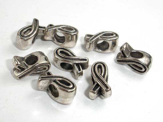 Ribbon Spacer, Metal Beads, Large Hole Spacer, Zinc Alloy, 20pcs-Metal Findings & Charms-BeadBeyond