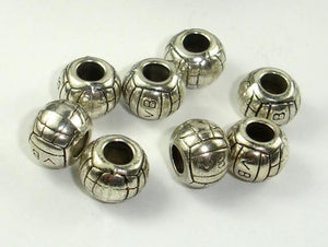 Metal Spacer-Drum, Metal Beads, Large Hole Spacer, Zinc Alloy 10pcs-Metal Findings & Charms-BeadBeyond
