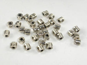 Metal Beads, Tube Spacer, Zinc Alloy, Antique Silver Tone 100pcs-Metal Findings & Charms-BeadBeyond