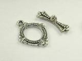 Metal Toggle Clasps , Antique Silver Tone, Ring 10 sets-Metal Findings & Charms-BeadBeyond