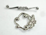 Metal Toggle Clasps, Antique Silver Tone, Ring, 4 sets-Metal Findings & Charms-BeadBeyond
