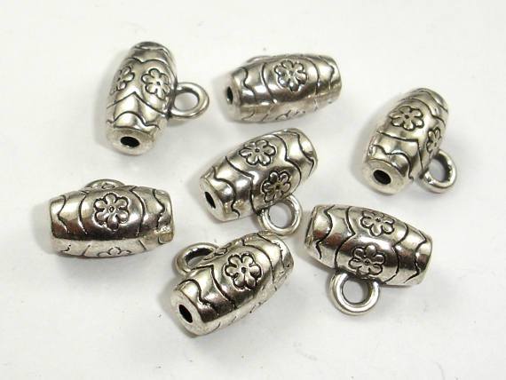 Metal Bails Beads, Zinc Alloy, Antique Silver Tone-Metal Findings & Charms-BeadBeyond