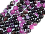 Agate Beads, Pink & Black, 10mm Faceted-Agate: Round & Faceted-BeadBeyond