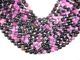 Agate Beads, Pink & Black, 10mm Faceted-Agate: Round & Faceted-BeadBeyond