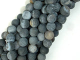 Frosted Matte Agate - Gray, 8mm Round Beads-Agate: Round & Faceted-BeadBeyond