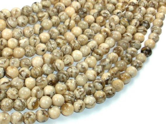 Feldspath Beads, Tiger Jasper Beads, 6mm-Gems: Round & Faceted-BeadBeyond