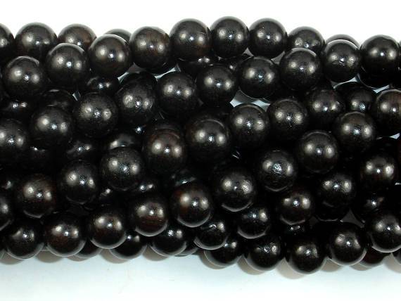Black Sandalwood Beads, 10mm Round Beads-Wood-BeadBeyond