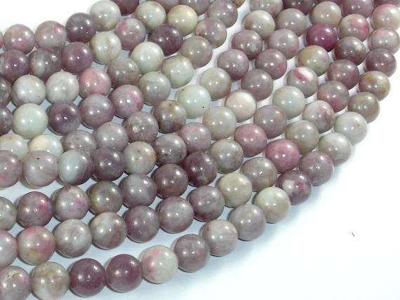 Lilac Jasper Beads, Pink Tourmaline Beads, 8mm Round Beads-Gems: Round & Faceted-BeadBeyond
