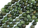 Dendritic Green Jade Beads, 8mm Round Beads-Gems: Round & Faceted-BeadBeyond