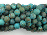 Matte Blue Calsilica Jasper Beads, 10mm, Round Beads-Gems: Round & Faceted-BeadBeyond