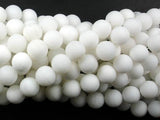 Matte White Jade Beads, Round, 10mm-Gems: Round & Faceted-BeadBeyond