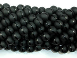Matte Black Onyx with Polished Line, 10mm Round Beads-Gems: Round & Faceted-BeadBeyond