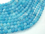 Frosted Matte Agate - Sea Blue, 6mm Round Beads-Agate: Round & Faceted-BeadBeyond