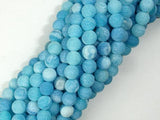 Frosted Matte Agate - Sea Blue, 6mm Round Beads-Agate: Round & Faceted-BeadBeyond