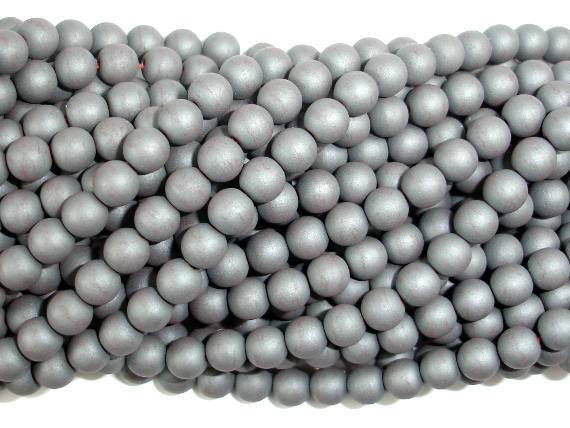 Matte Hematite Beads, 6mm Round Beads-Gems: Round & Faceted-BeadBeyond