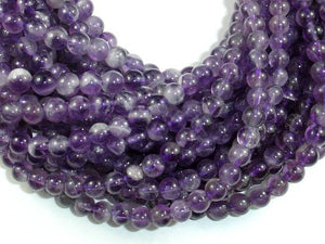 Amethyst Beads, Approx 5.5mm Round Beads-Gems: Round & Faceted-BeadBeyond