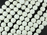 White Lava Beads, 8mm Round Beads, 15.5 Inch-Gems: Round & Faceted-BeadBeyond