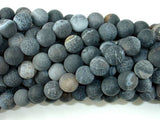 Frosted Matte Agate - Gray, 8mm Round Beads-Agate: Round & Faceted-BeadBeyond