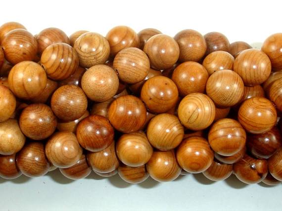 Taxus Chinensis Wood Beads, 10mm Round Beads-Wood-BeadBeyond