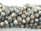 Rain Flower Stone, Light Gray, White, 8mm Round Beads-Gems: Round & Faceted-BeadBeyond