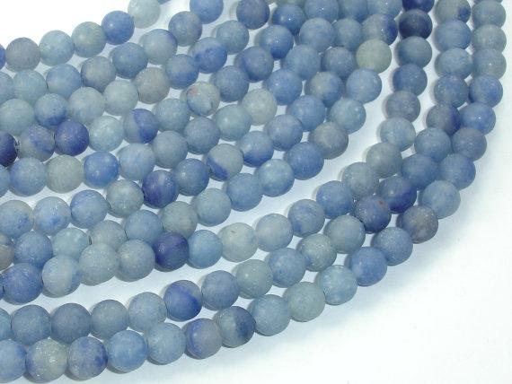 Matte Blue Aventurine Beads, Round, 6mm-Gems: Round & Faceted-BeadBeyond