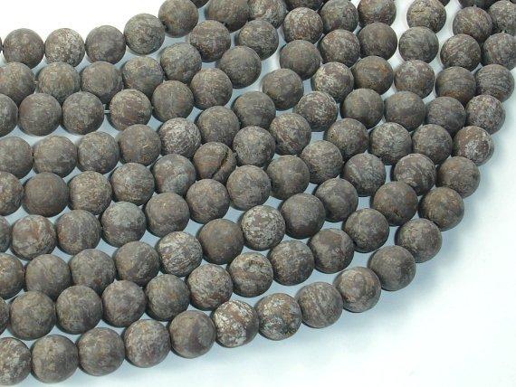 Matte Brown Snowflake Obsidian Beads, 8mm Round Beads-Gems: Round & Faceted-BeadBeyond