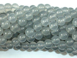 Jade Beads, Light Gray, 8mm Round Beads-Gems: Round & Faceted-BeadBeyond