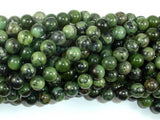 Dendritic Green Jade Beads, 8mm Round Beads-Gems: Round & Faceted-BeadBeyond