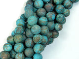 Matte Blue Calsilica Jasper Beads, 10mm, Round Beads-Gems: Round & Faceted-BeadBeyond