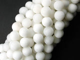Matte White Jade Beads, Round, 10mm-Gems: Round & Faceted-BeadBeyond