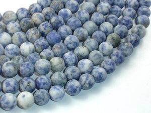 Matte Blue Spot Jasper Beads, 10mm Round Beads-Gems: Round & Faceted-BeadBeyond
