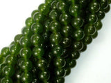 Jade Beads, Olive Green, 8mm Round Beads-Gems: Round & Faceted-BeadBeyond
