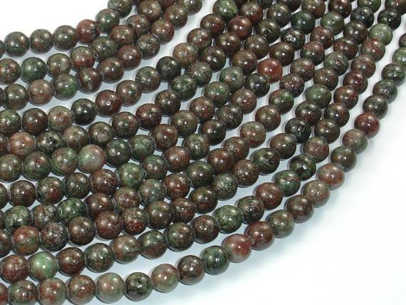 Red Green Garnet Beads, Kashgar Garnet, 6mm Round Beads-Gems: Round & Faceted-BeadBeyond