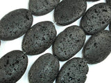 Black Lava, 20x30mm Oval Beads-Gems:Oval,Rectangle,Coin-BeadBeyond