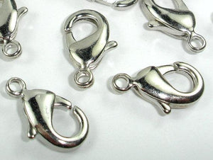 Lobster Claw Clasp, Rhodium Plated Copper, 20 pcs-Metal Findings & Charms-BeadBeyond