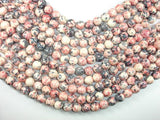 Rain Flower Stone, Pink, Gray, 10mm Round Beads-Gems: Round & Faceted-BeadBeyond